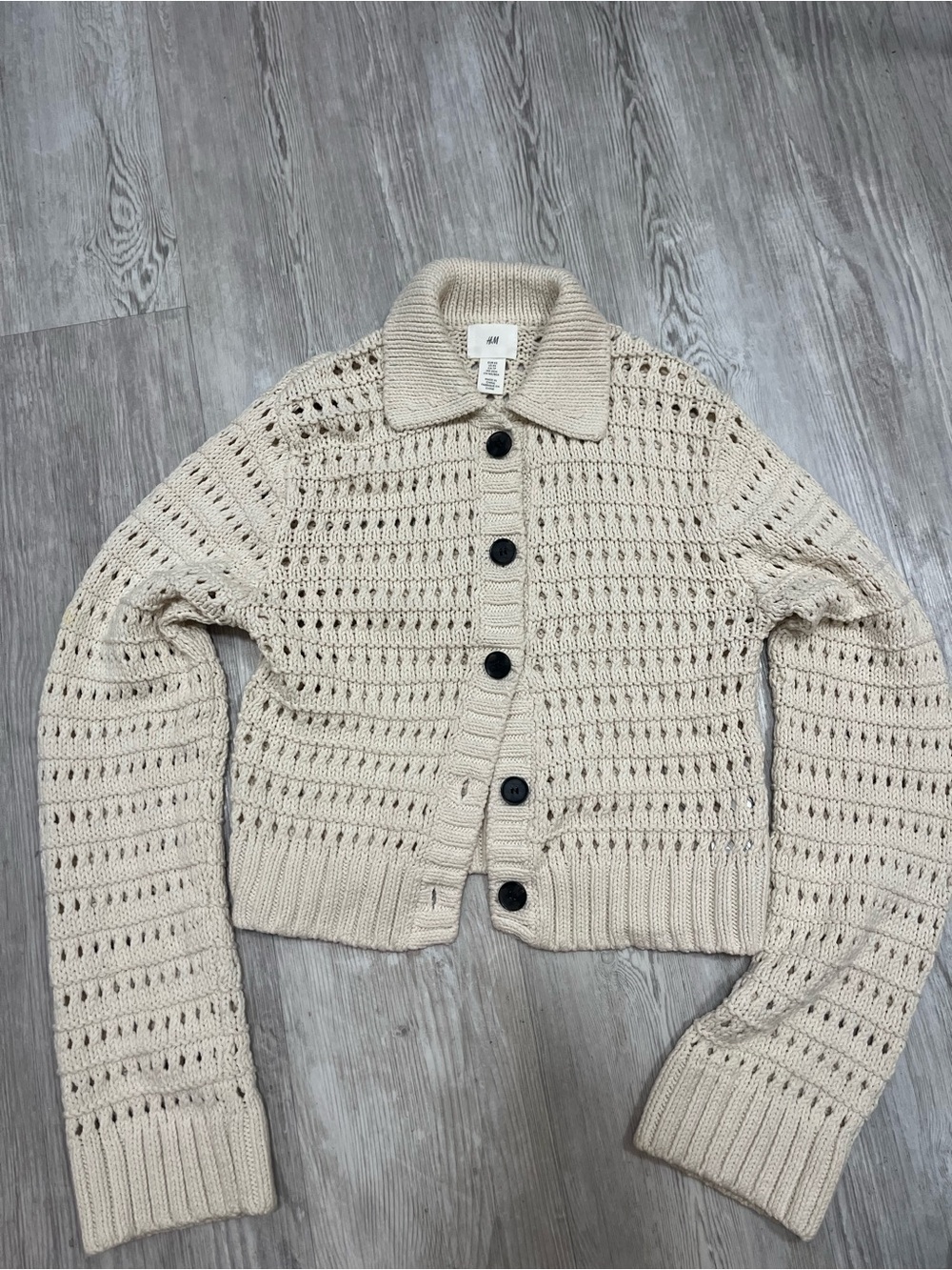 H&M Beige Knit Cardigan
